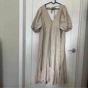 NWOT Hackwith Design House puff sleeve tie back tiered dress, size 22-24